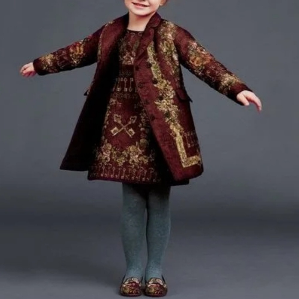 ✔💯%Authentic✔Dolce&Gabbana Key Print Brocade Coat